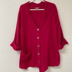 Cotton Ways "Tammy" Wearable Art Boho Chic Gauzy  Cotton Top 1/S-M